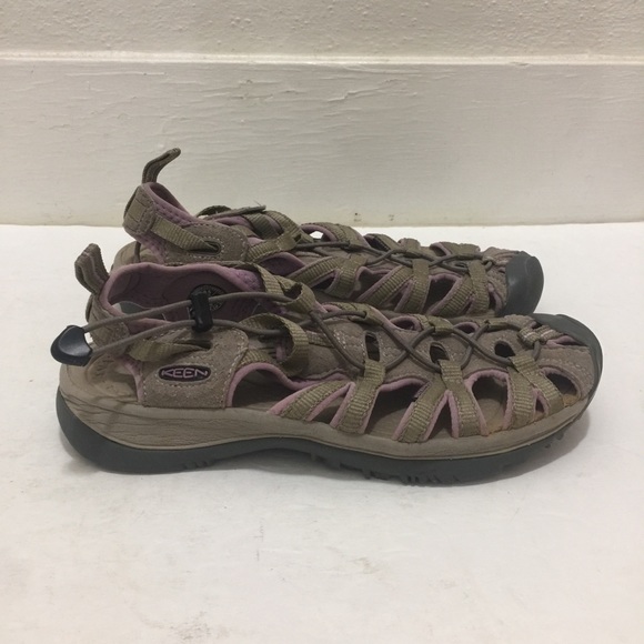 Keen WM Sz/9.5 Tan and Lavender Closed Toe Hiking Waterproof Outdoor San… - Picture 1 of 10